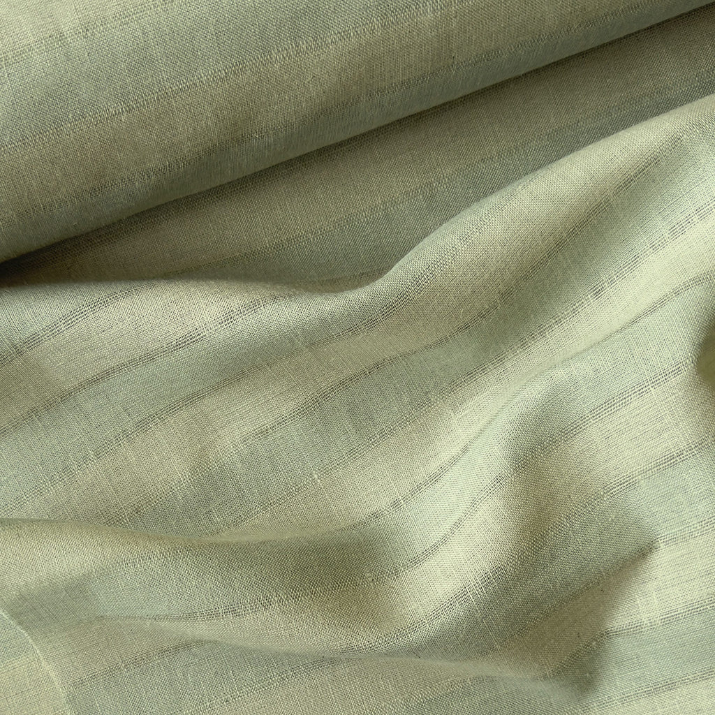 Premium Linen Stripes & Checks Fabric Dusty Green & Grey Stripes 60 LEA Linen Fabric