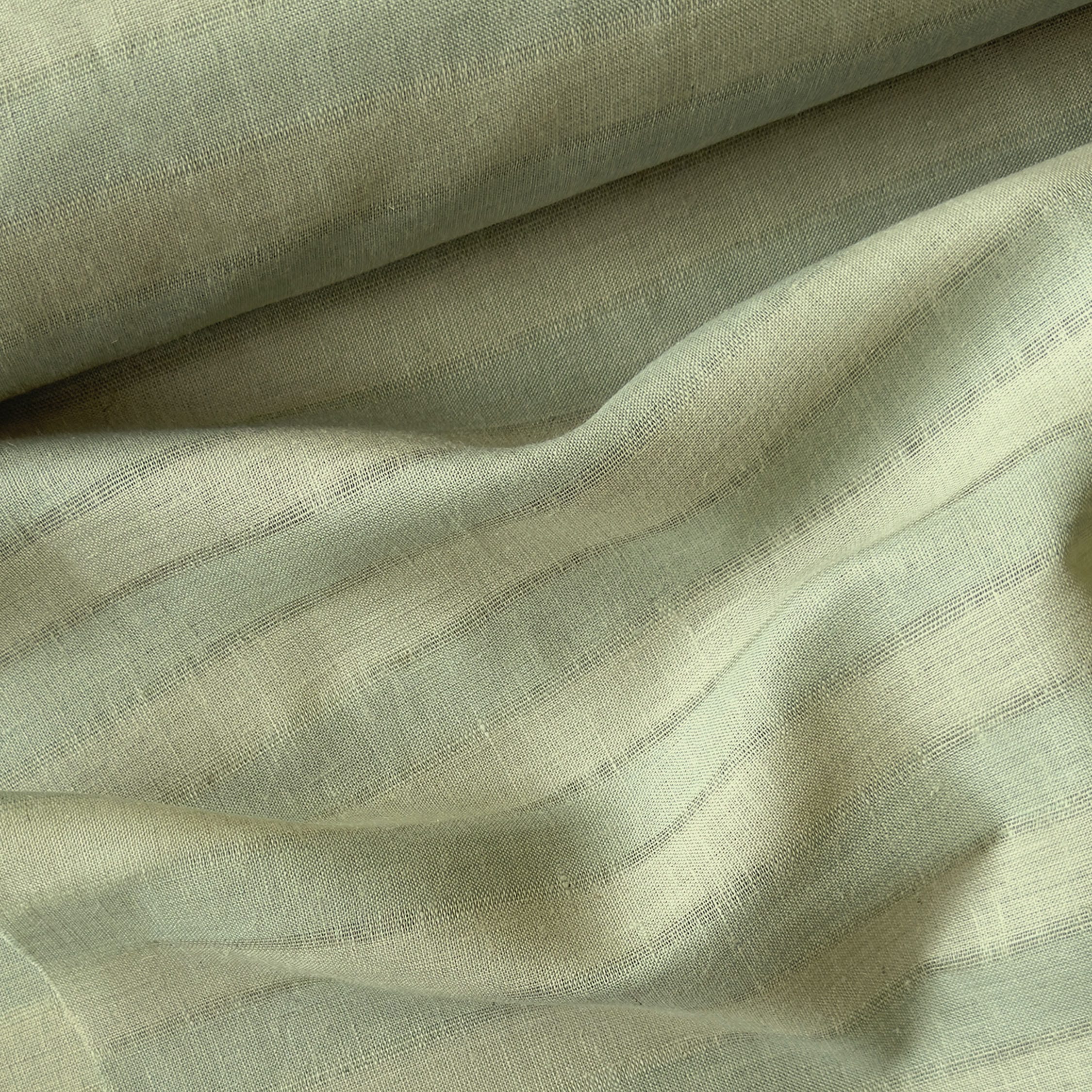 Premium Linen Stripes & Checks Fabric Dusty Green & Grey Stripes 60 LEA Linen Fabric
