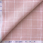 Premium Linen Stripes & Checks Fabric Dusty Pink & White Checks 60 LEA Linen Fabric
