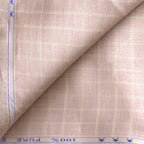 Premium Linen Stripes & Checks Fabric Dusty Rose & Beige Checks 60 LEA Linen Fabric