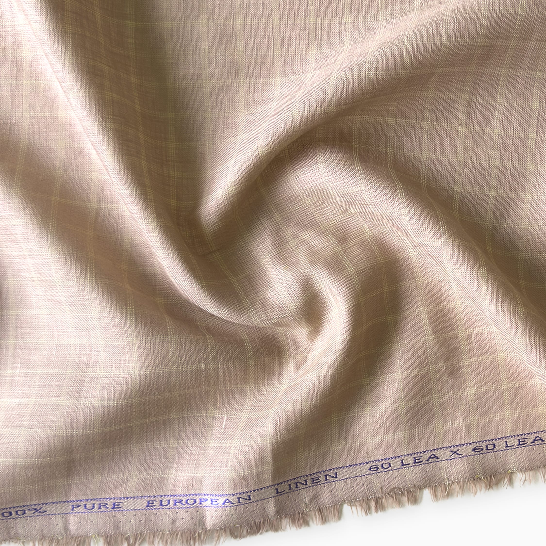 Premium Linen Stripes & Checks Fabric Dusty Rose Checks 60 Lea Pure Linen