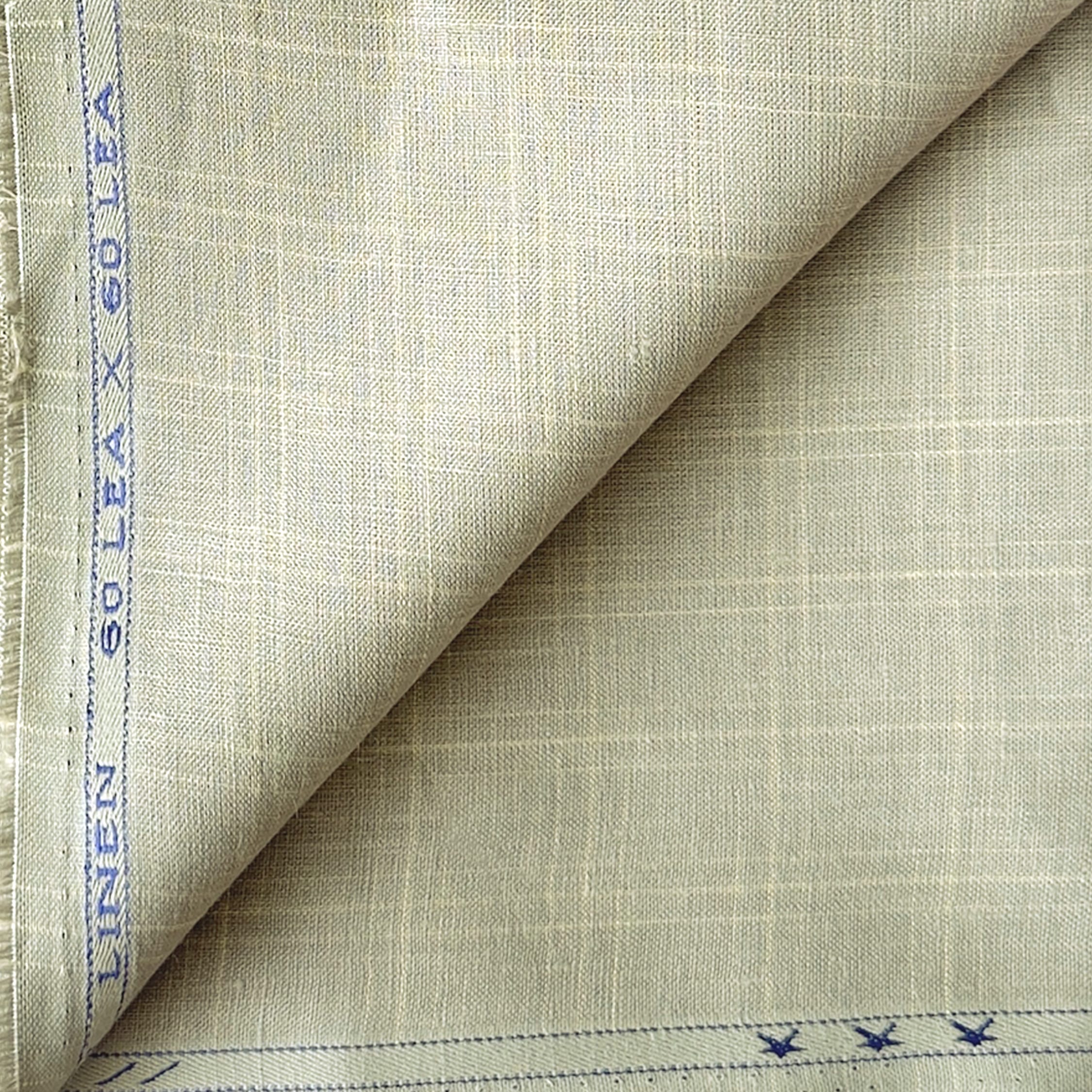 Premium Linen Stripes & Checks Fabric Earthy Grey Checks 60 Lea Pure Linen