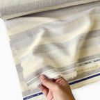 Premium Linen Stripes & Checks Fabric Grey & Beige Stripes 60 LEA Linen Fabric