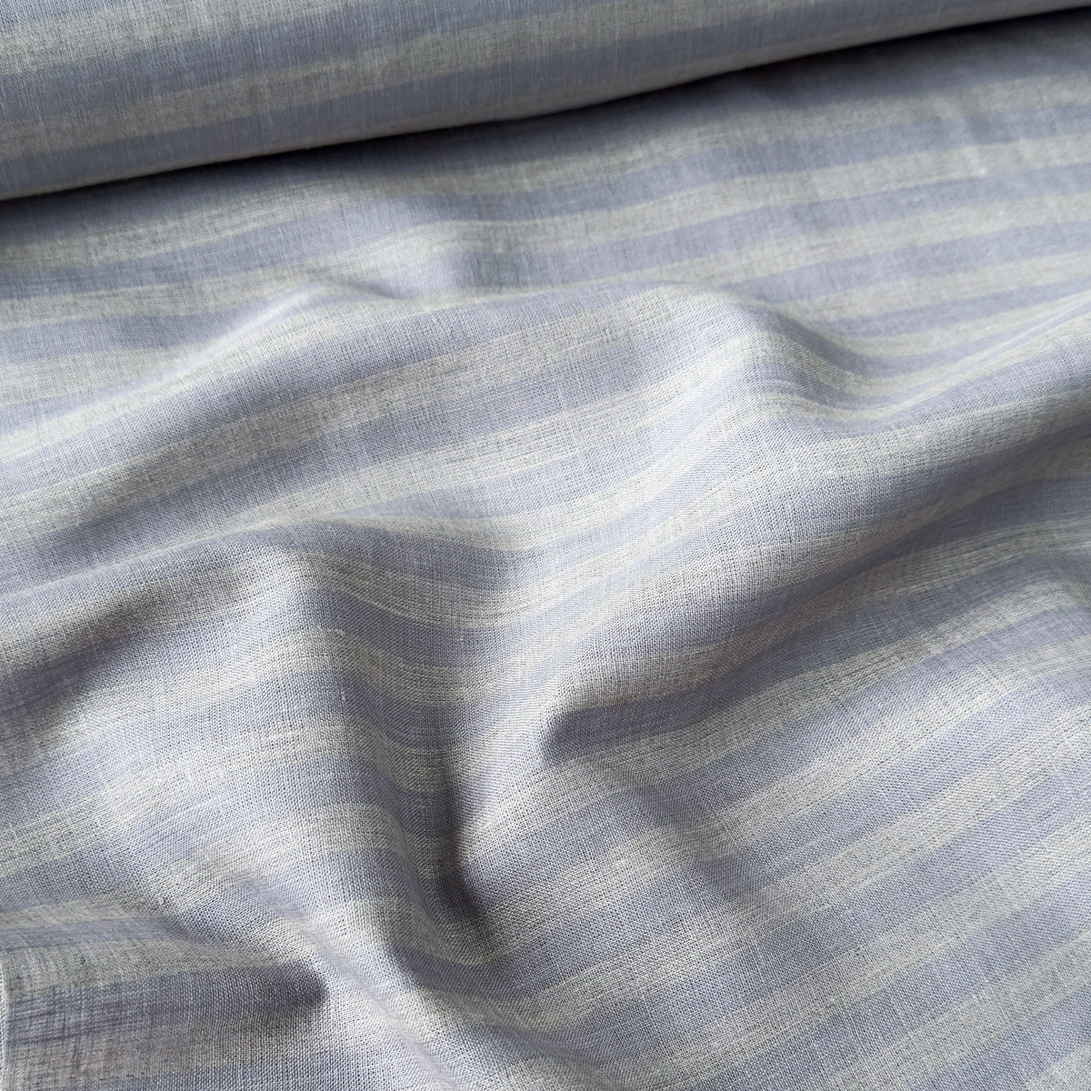 Premium Linen Stripes & Checks Fabric Lavender & Grey Blue Stripes 60 LEA Linen Fabric