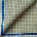 Premium Linen Stripes & Checks Fabric Light Brown & White Checks 60 LEA Linen Fabric
