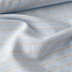 Premium Linen Stripes & Checks Fabric Light Denim & Brown Stripes 60 LEA Linen Fabric