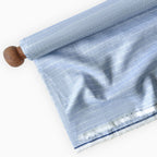Premium Linen Stripes & Checks Fabric Light Denim & White Stripes 70 LEA Linen Fabric