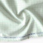 Premium Linen Stripes & Checks Fabric Light Green Checks 60 Lea Pure Linen