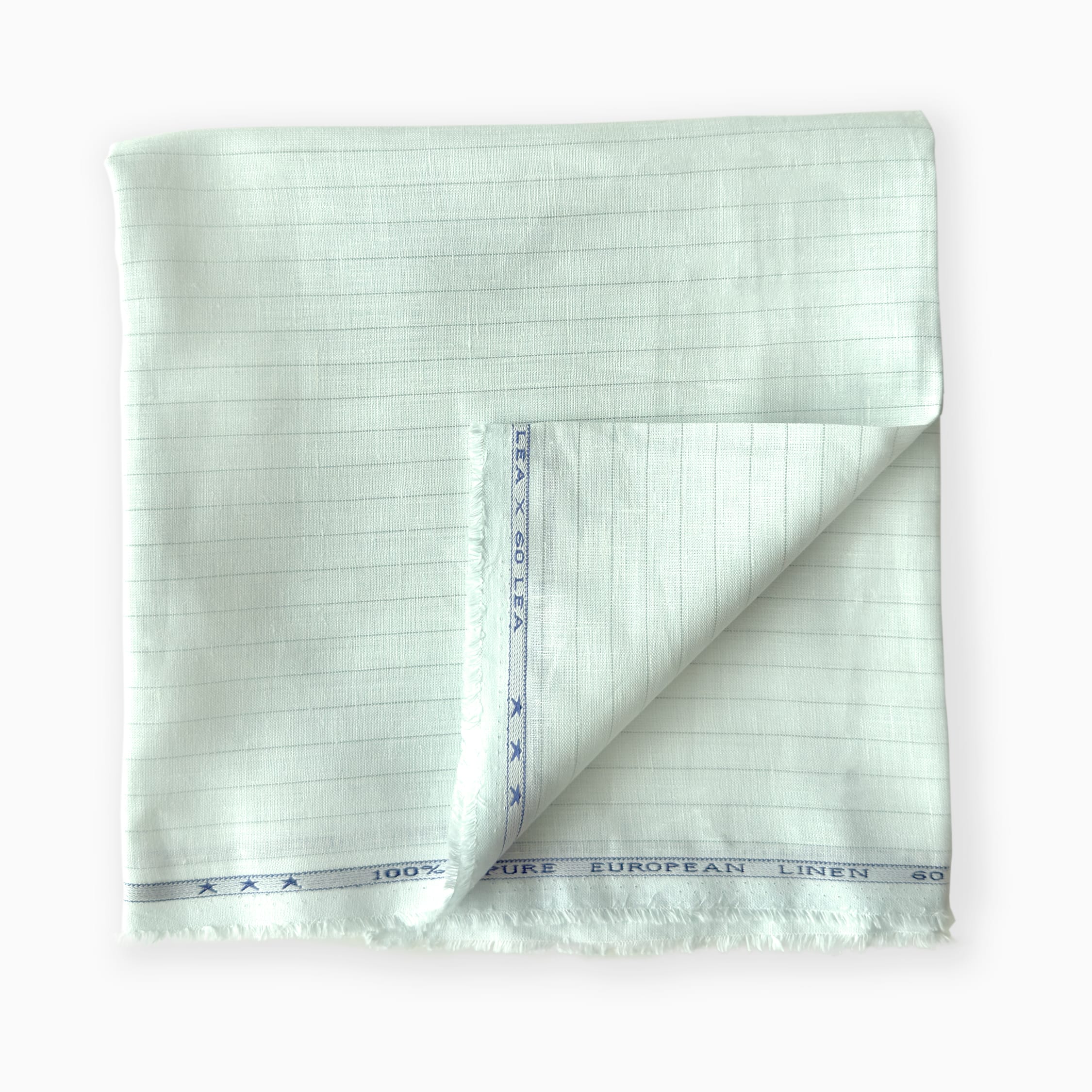 Premium Linen Stripes & Checks Fabric Light Green Stripes 60 Lea Pure Linen