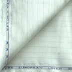 Premium Linen Stripes & Checks Fabric Light Green Stripes 60 Lea Pure Linen