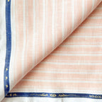 Premium Linen Stripes & Checks Fabric Light Peach & White Stripes 60 LEA Linen Fabric