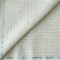 Premium Linen Stripes & Checks Fabric Natural Grey & Green-Grey Stripes 60 LEA Linen Fabric
