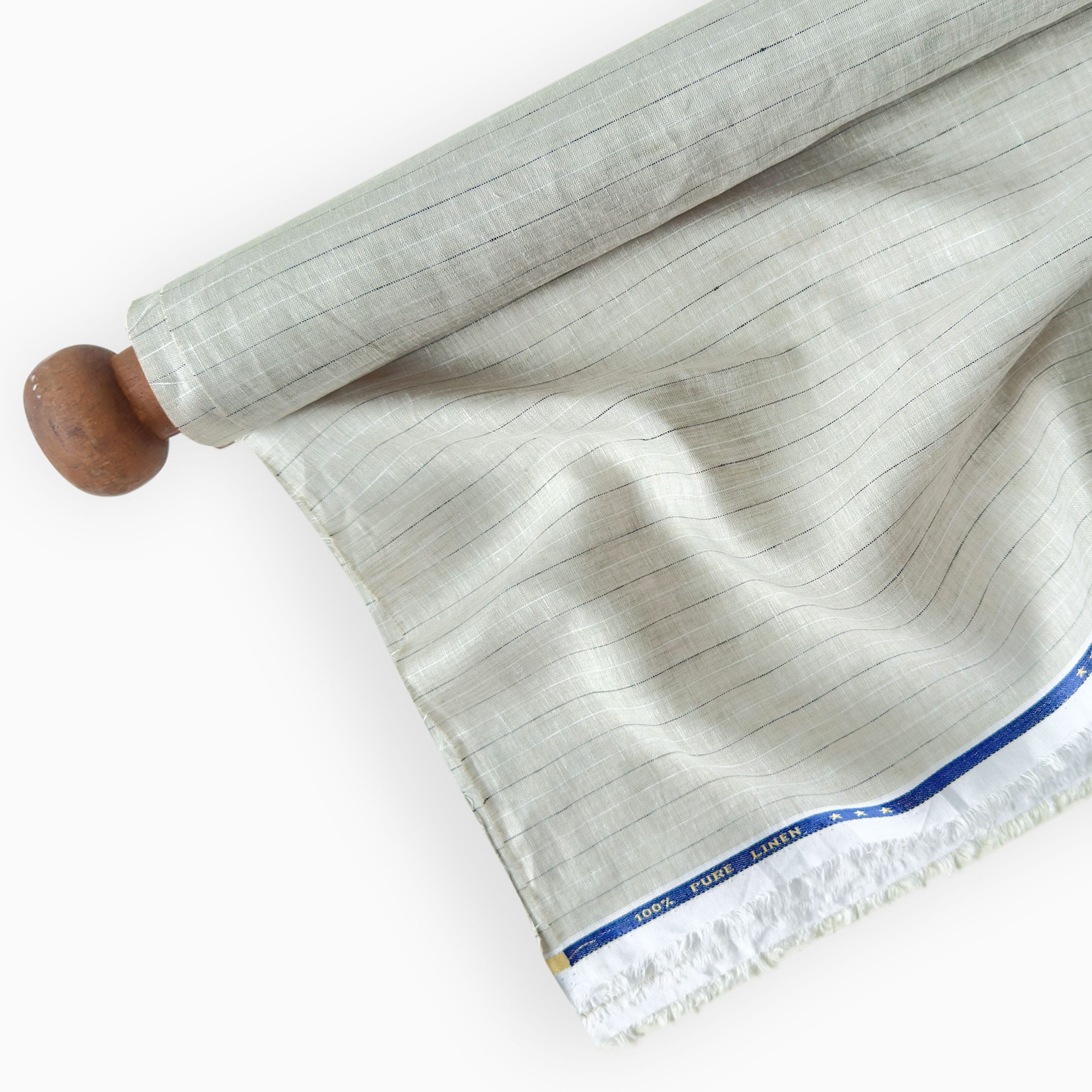 Premium Linen Stripes & Checks Fabric Natural Grey & White-Black Stripes 60 LEA Linen Fabric