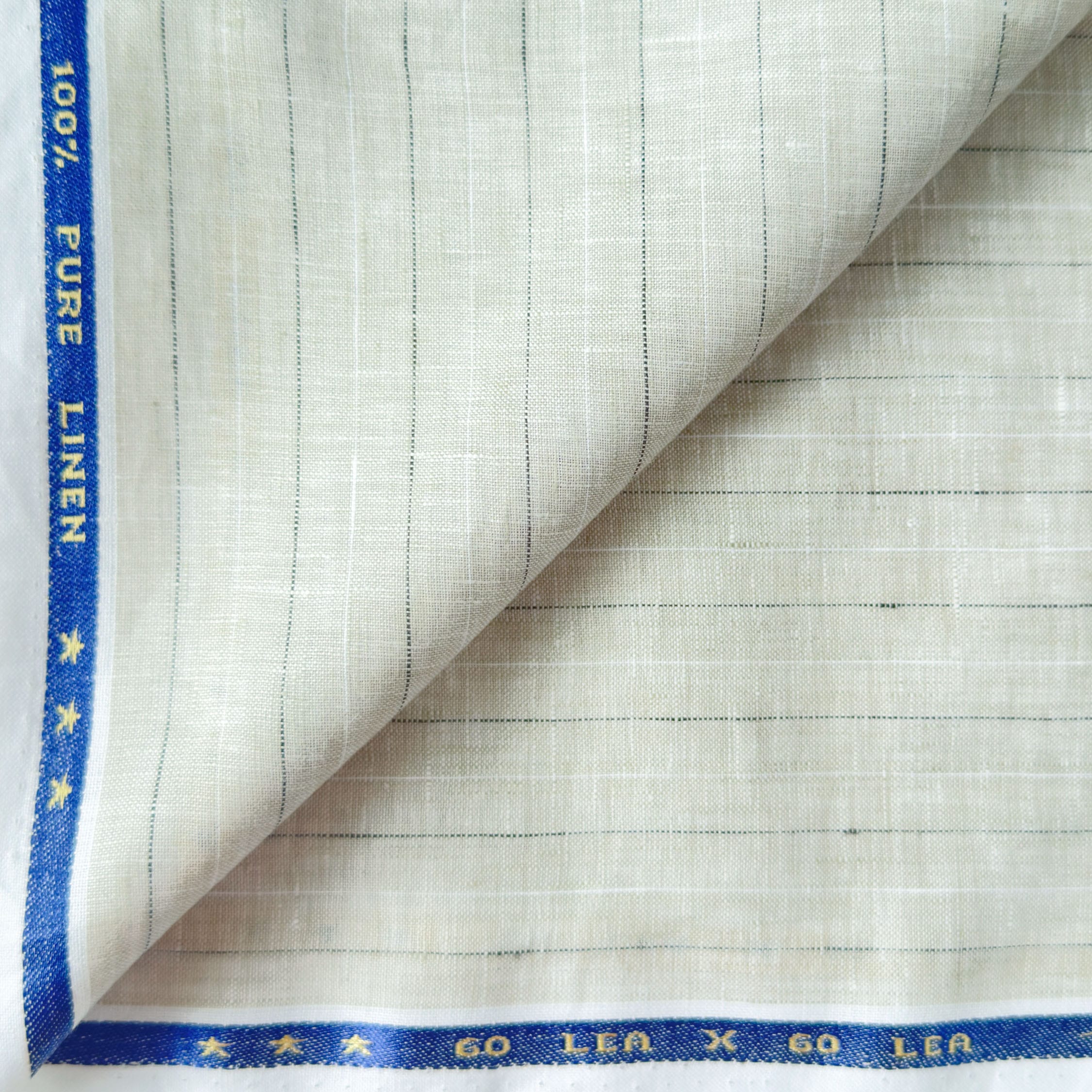 Premium Linen Stripes & Checks Fabric Natural Grey & White-Black Stripes 60 LEA Linen Fabric