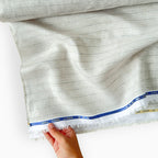 Premium Linen Stripes & Checks Fabric Natural Grey & White-Black Stripes 60 LEA Linen Fabric