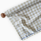 Premium Linen Stripes & Checks Fabric Natural Grey & White Checks 70 LEA Linen Fabric