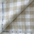 Premium Linen Stripes & Checks Fabric Natural Grey & White Checks 70 LEA Linen Fabric