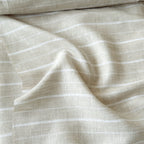 Premium Linen Stripes & Checks Fabric Natural Grey & White Stripes 70 LEA Linen Fabric