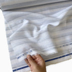 Premium Linen Stripes & Checks Fabric Natural White & Light Blue Stripes 60 LEA Linen Fabric