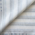 Premium Linen Stripes & Checks Fabric Natural White & Light Blue Stripes 60 LEA Linen Fabric