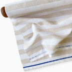 Premium Linen Stripes & Checks Fabric Off-White & Beige Stripes 60 LEA Linen Fabric