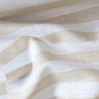 Premium Linen Stripes & Checks Fabric Off-White & Beige Stripes 60 LEA Linen Fabric