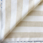 Premium Linen Stripes & Checks Fabric Off-White & Beige Stripes 60 LEA Linen Fabric