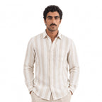 Premium Linen Stripes & Checks Fabric Off-White & Beige Stripes 60 LEA Linen Fabric