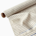 Premium Linen Stripes & Checks Fabric Off-White & Brown Stripes 60 LEA Linen Fabric
