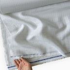 Premium Linen Stripes & Checks Fabric Off-White & Green Checks 60 LEA Linen Fabric
