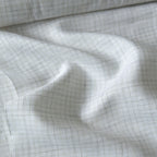Premium Linen Stripes & Checks Fabric Off-White & Green Checks 60 LEA Linen Fabric