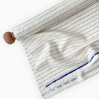 Premium Linen Stripes & Checks Fabric Off-White & Wine Stripes 60 LEA Linen Fabric