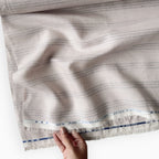 Premium Linen Stripes & Checks Fabric Oyster Grey & Dark Grey Stripes 60 LEA Linen Fabric
