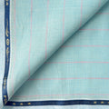Premium Linen Stripes & Checks Fabric Pale Blue & Pink Stripes 60 LEA Linen Fabric