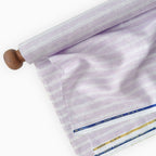 Premium Linen Stripes & Checks Fabric Pastel Lilac & White Stripes 60 LEA Linen Fabric