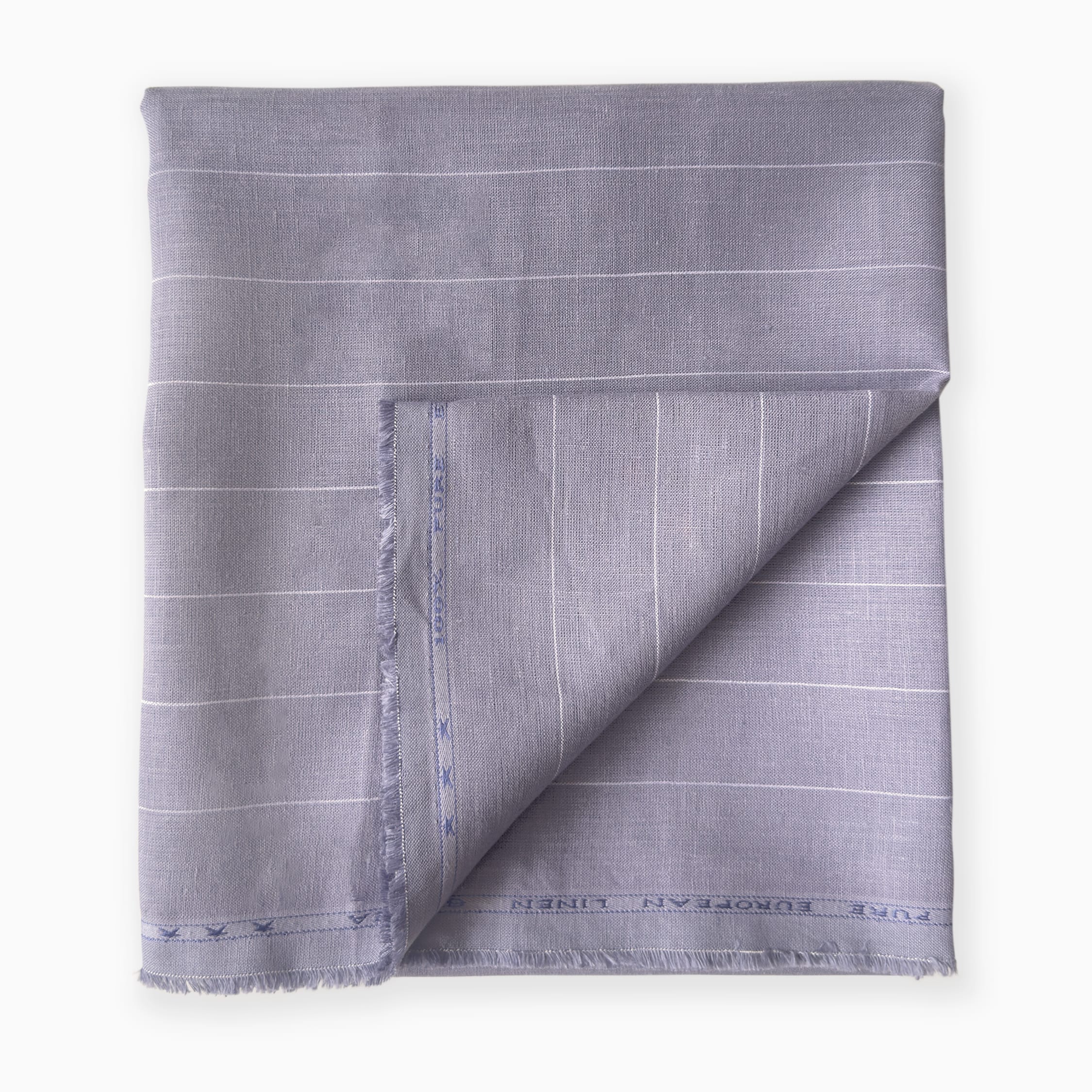 Premium Linen Stripes & Checks Fabric Persian Violet Stripes 60 Lea Pure Linen