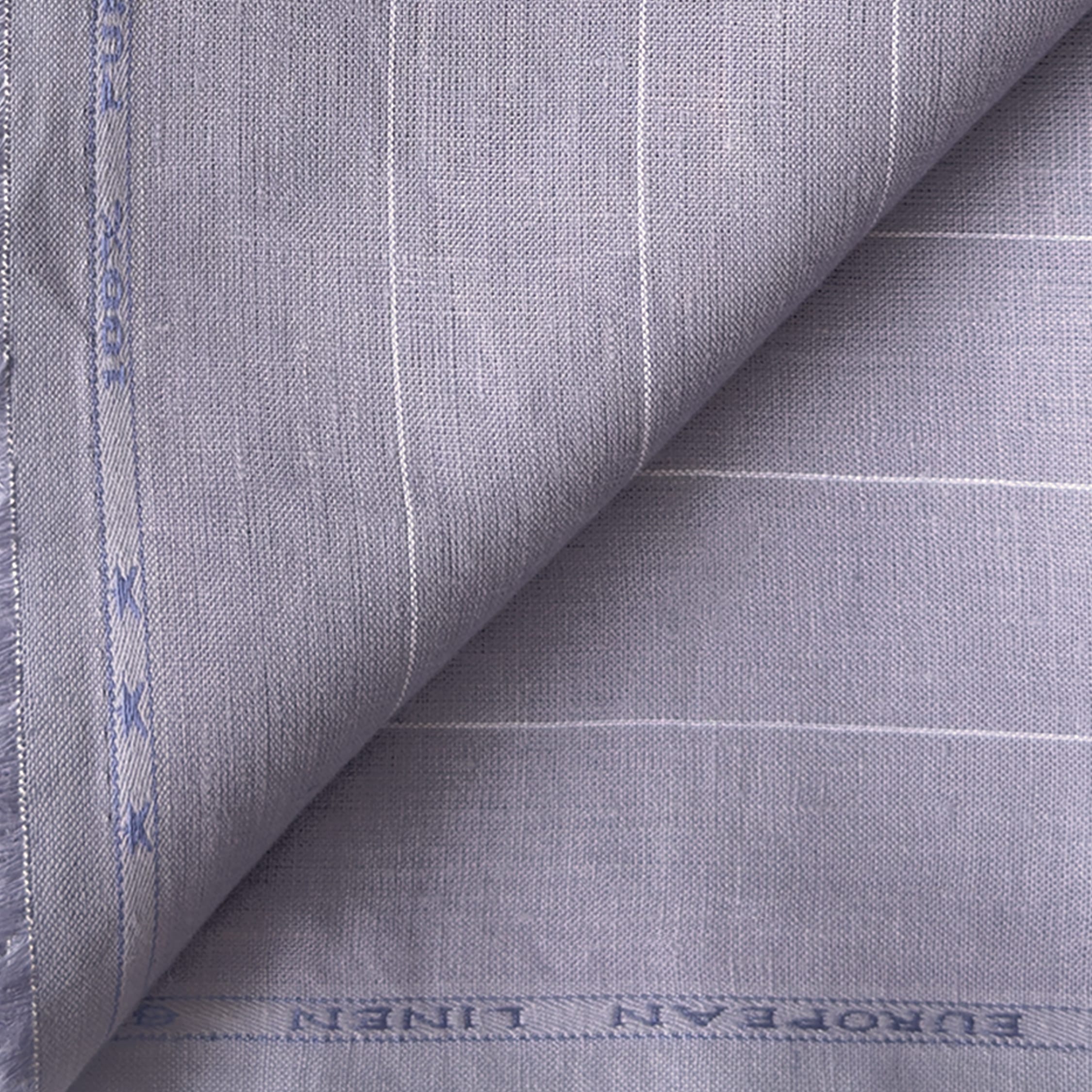 Premium Linen Stripes & Checks Fabric Persian Violet Stripes 60 Lea Pure Linen