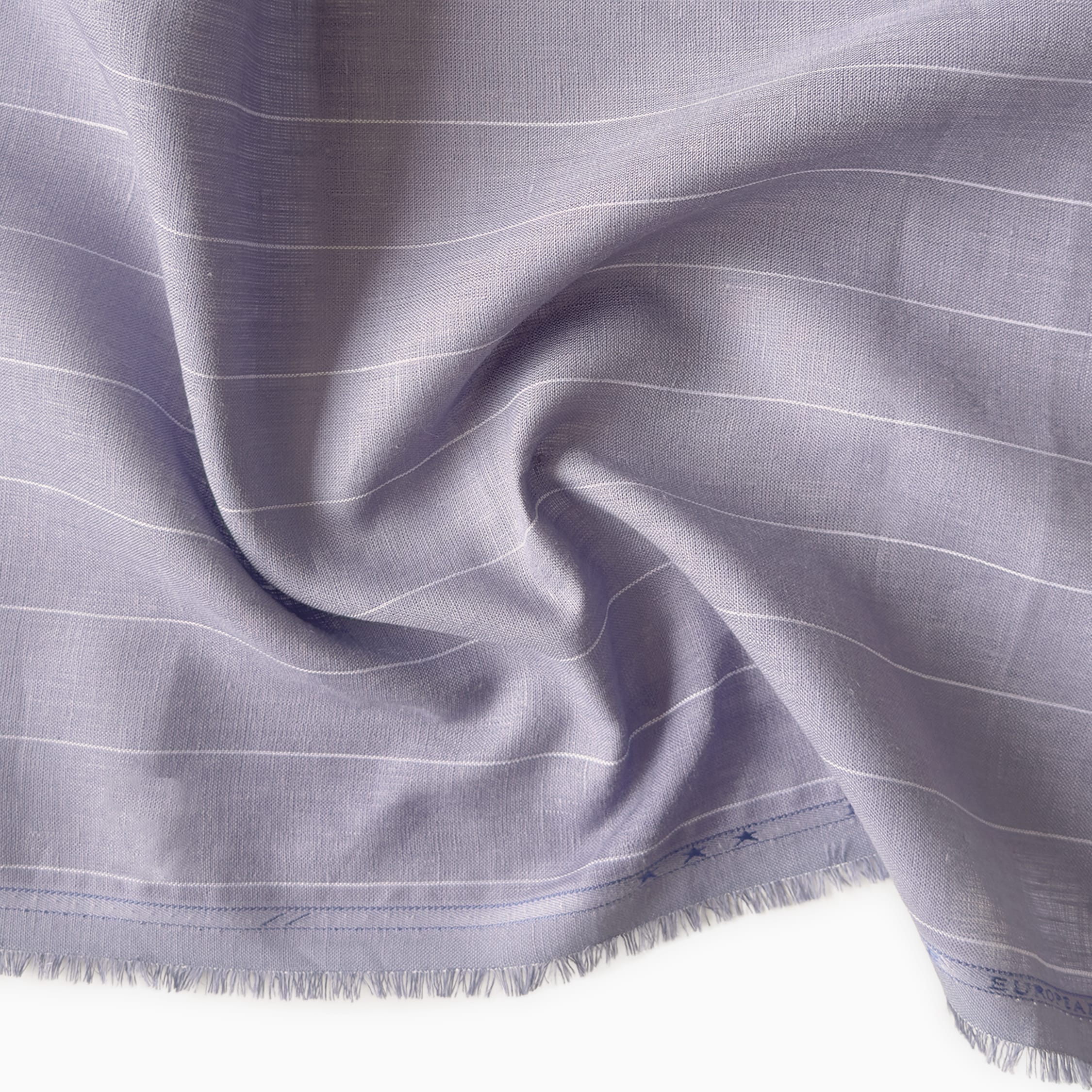 Premium Linen Stripes & Checks Fabric Persian Violet Stripes 60 Lea Pure Linen