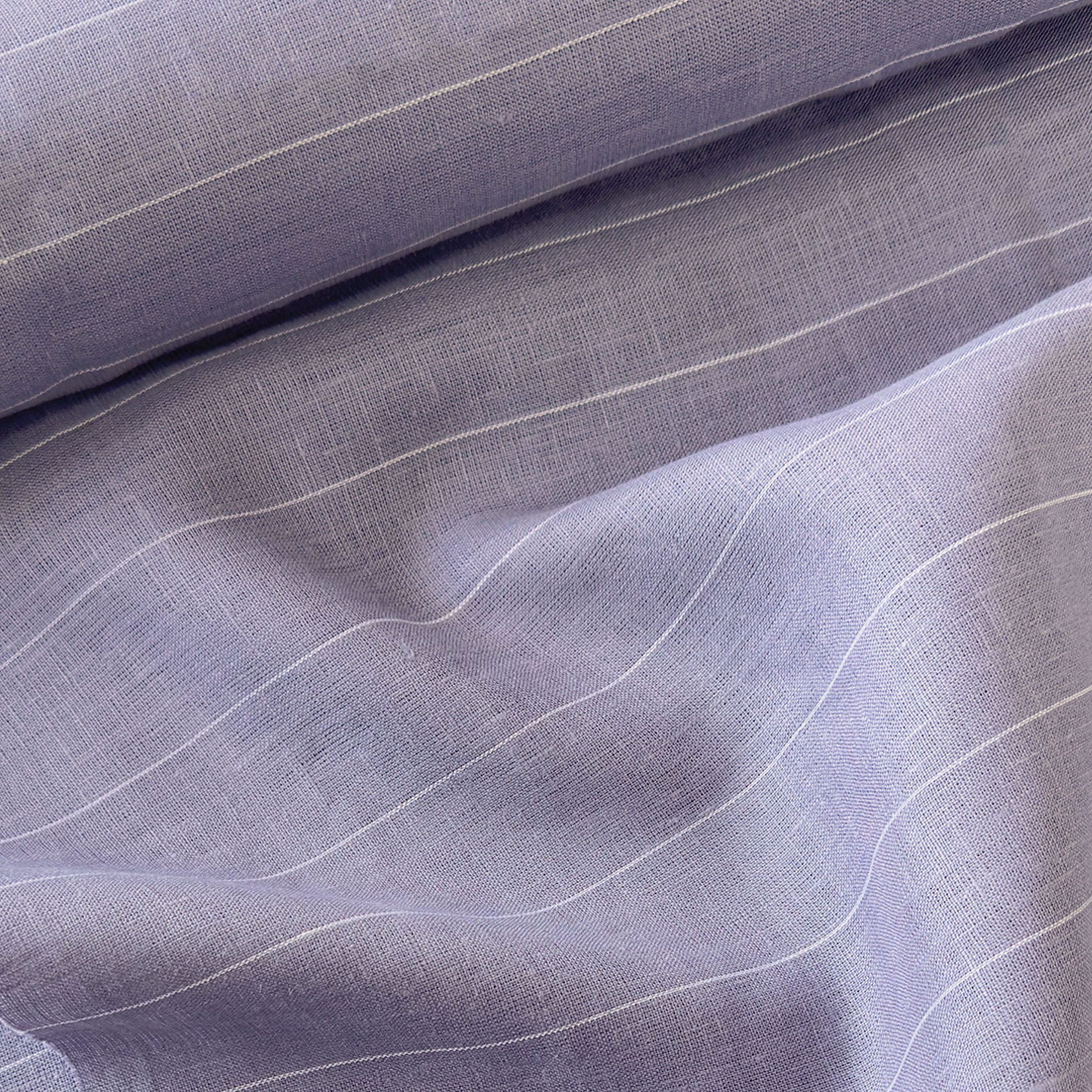Premium Linen Stripes & Checks Fabric Persian Violet & White Stripes 60 LEA Linen Fabric