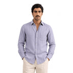 Premium Linen Stripes & Checks Fabric Persian Violet & White Stripes 60 LEA Linen Fabric