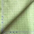 Premium Linen Stripes & Checks Fabric Pistachio & White Checks 60 LEA Linen Fabric