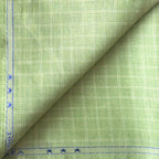 Premium Linen Stripes & Checks Fabric Pistachio & White Checks 60 LEA Linen Fabric