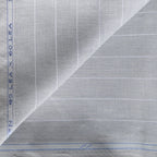 Premium Linen Stripes & Checks Fabric Powder Grey Stripes 60 Lea Pure Linen