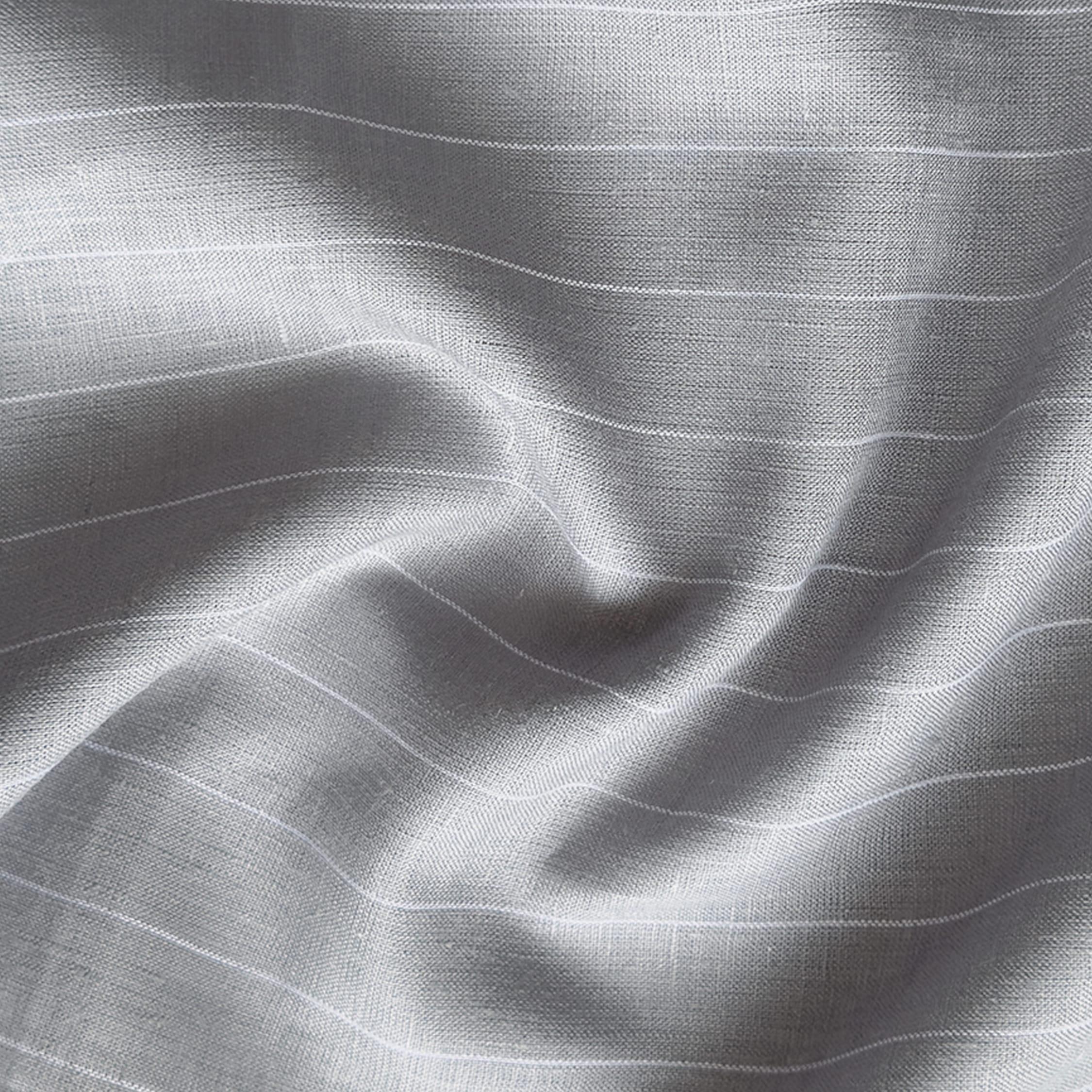 Premium Linen Stripes & Checks Fabric Powder Grey Stripes 60 Lea Pure Linen