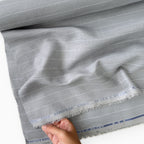 Premium Linen Stripes & Checks Fabric Powder Grey & White Stripes 60 LEA Linen Fabric