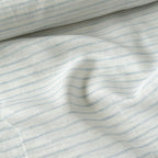 Premium Linen Stripes & Checks Fabric Pure White & Baby Blue Stripes 60 LEA Linen Fabric