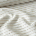 Premium Linen Stripes & Checks Fabric Pure White & Biege-Brown Stripes 60 LEA Linen Fabric