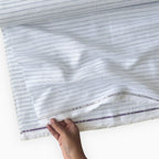 Premium Linen Stripes & Checks Fabric Pure White & Blue-Black Stripes 60 LEA Linen Fabric