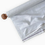 Premium Linen Stripes & Checks Fabric Pure White & Blue-Black Stripes 60 LEA Linen Fabric