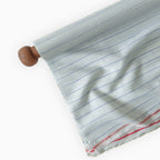 Premium Linen Stripes & Checks Fabric Pure White & Blue Stripes 60 LEA Linen Fabric